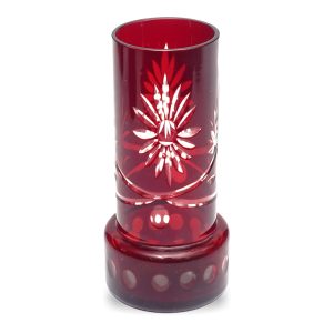 Bohemia Mini Vase, Rote Kristallvase, Handgefertigtes Tschechisches Glasakzent